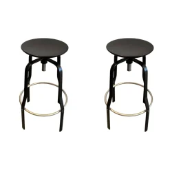 Lapalma Barhocker & Barstühle|2er-Set Barhocker Giro AS106NN Holz Schwarz Gestell Pulverbeschichtet Schwarz