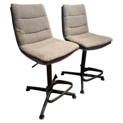 Raum.Freunde Barhocker & Barstühle|2er-Set Barhocker Jukka Stoff Alpine Braun Metall Schwarz