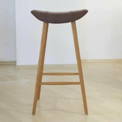 Freifrau Barhocker & Barstühle|2er-Set Barhocker Kya Basic Leder Oman Coffee 501