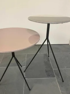 Baxter Beistelltische|2er-Set Beistelltisch Liquid Hellgrau Resin Rose