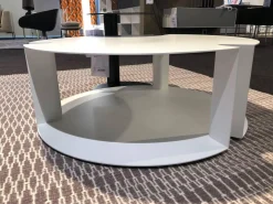 B&B Italia Beistelltische|Couchtische|2er-Set Beistelltisch Nix Weiß Lackiert Kernleder Schwarz