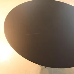 Molteni & C Beistelltische|2er-Set Beistelltisch Panna Cotta Stahlbech Schwarz Lackiert Marmor Marquina Schwarz