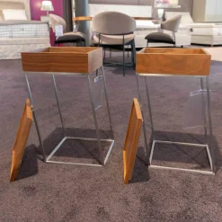 Signet Beistelltische|2er-Set Beistelltisch SI St-Vince 000005 Nussbaum Teilmassiv Natur Lackiert Geschliffen Gestell Edel