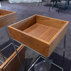 Signet Beistelltische|2er-Set Beistelltisch SI St-Vince 000005 Nussbaum Teilmassiv Natur Lackiert Geschliffen Gestell Edel