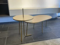 COR Beistelltische|2er-Set Beistelltisch Und Couchtisch Bond Lack Khaki Grün Braun