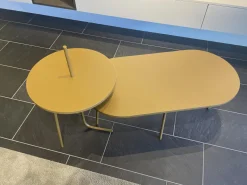 COR Beistelltische|2er-Set Beistelltisch Und Couchtisch Bond Lack Khaki Grün Braun