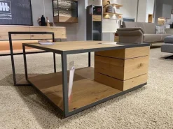 Voglauer Couchtische|2er-Set Couchtisch Vcuben Platte Widleiche Rustico Schwarz Gestell Metall Anthrazit