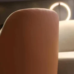 Christine Kröncke Stuhlsets|4er-Set Dean Armlehnstuhl Leder Nappa Seta 56 Copper Stoff Casanova 020 Beige