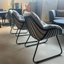 Solpuri Gartenstühle|3er-Set Dining Sessel Chill Stoff Deluxe Mumbai Beige Gestell Aluminium Anthracite Antharzit Lackiert