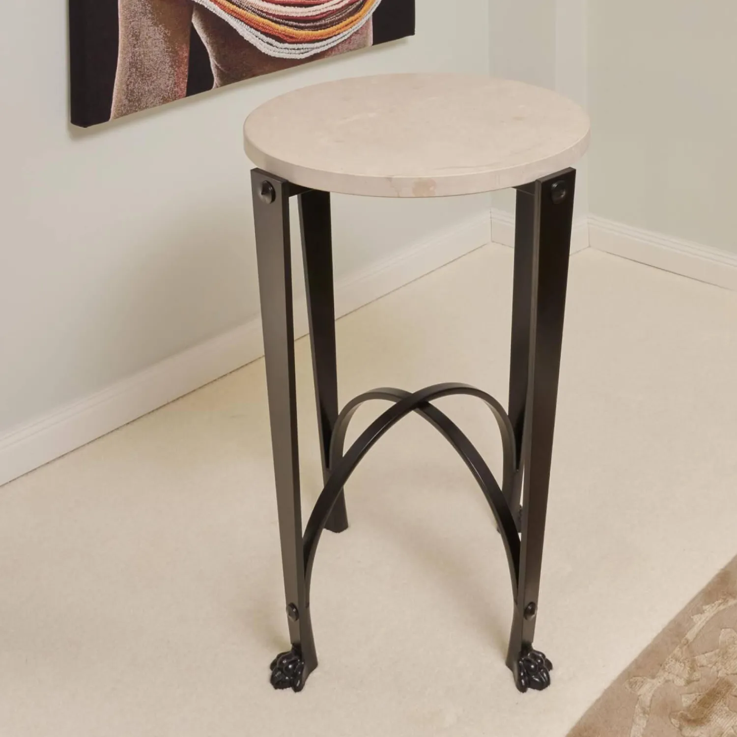 Donghia Stuhlsets|2er-Set Eisensäule Schwarz Mit Marmorplatte