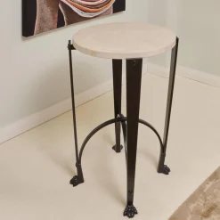 Donghia Stuhlsets|2er-Set Eisensäule Schwarz Mit Marmorplatte