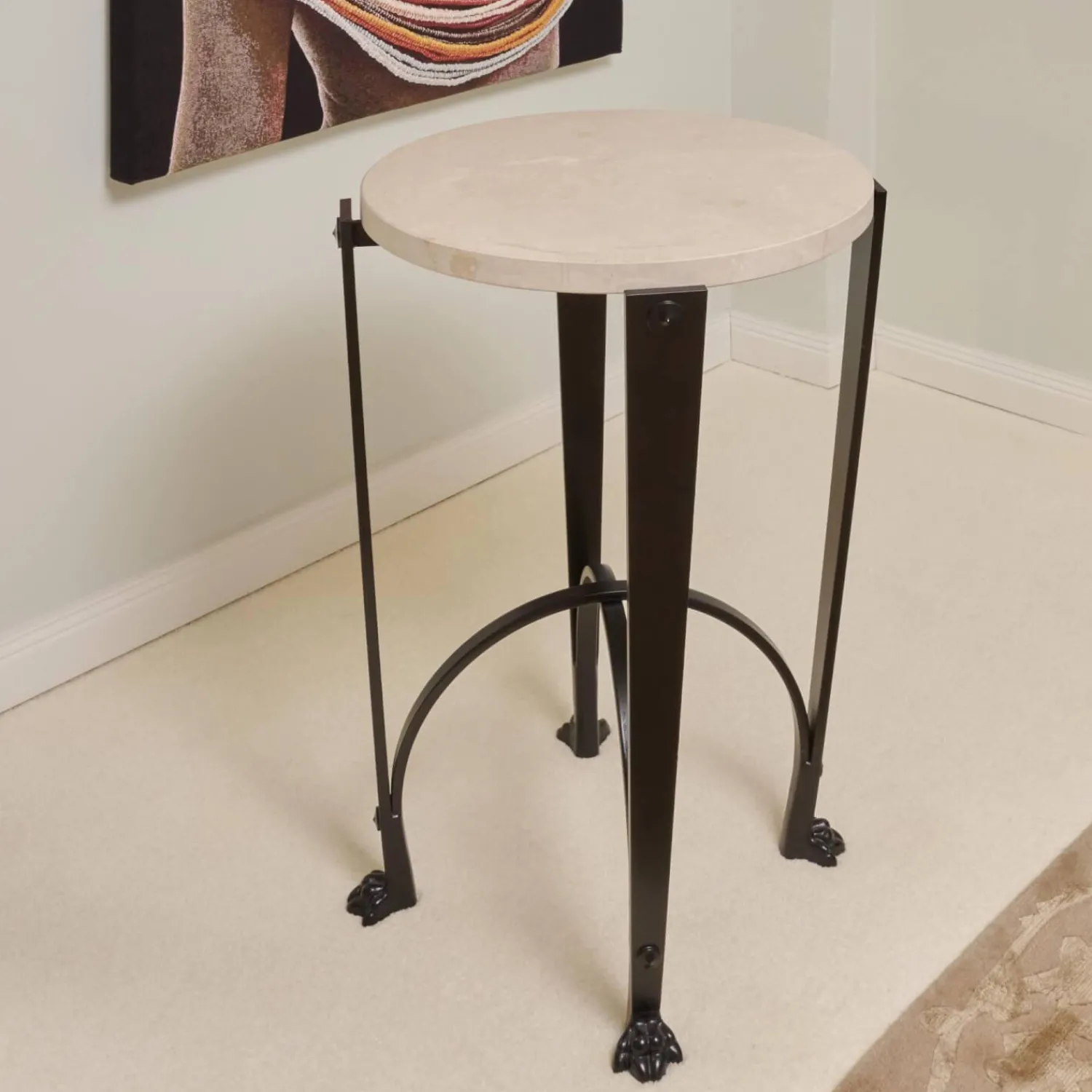 Donghia Stuhlsets|2er-Set Eisensäule Schwarz Mit Marmorplatte