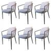 B&B Italia Essgruppen|Stuhlsets|6er-Set Erica Armlehnstuhl Stoff Sitzkissen Grau Rückenkissen Mehrfarbig Blau Rot Grün Füße Metall Grau Pulverbeschichtet