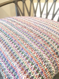 B&B Italia Essgruppen|Stuhlsets|6er-Set Erica Armlehnstuhl Stoff Sitzkissen Grau Rückenkissen Mehrfarbig Blau Rot Grün Füße Metall Grau Pulverbeschichtet