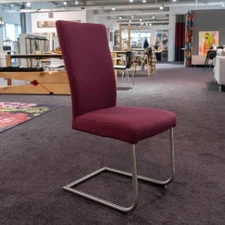 Carega Design Stuhlsets|4er-Set Freischwinger CA Diana 3/B Stoff Facet Aubergine Lichtgrijs Middengrijs Blue