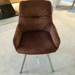 Venjakob Stuhlsets|4er-Set Greta Stoff Dubai Kupfer Braun Gestell Edelstahloptik mit Drehfunktion