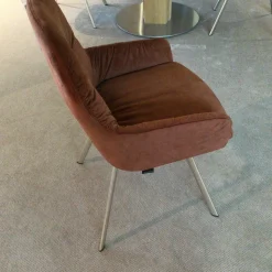 Venjakob Stuhlsets|4er-Set Greta Stoff Dubai Kupfer Braun Gestell Edelstahloptik mit Drehfunktion