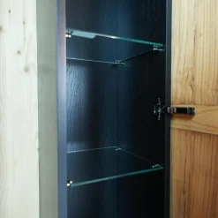Nature Design Regale|2er-Set Hängeschrank NDE 3 Eiche Recyceltes Altholz Korpus Schwarz