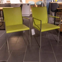 Scholtissek Stuhlsets|2er-Set Kosmos II Armlehnstuhl Leder Apple 2-38 Grün