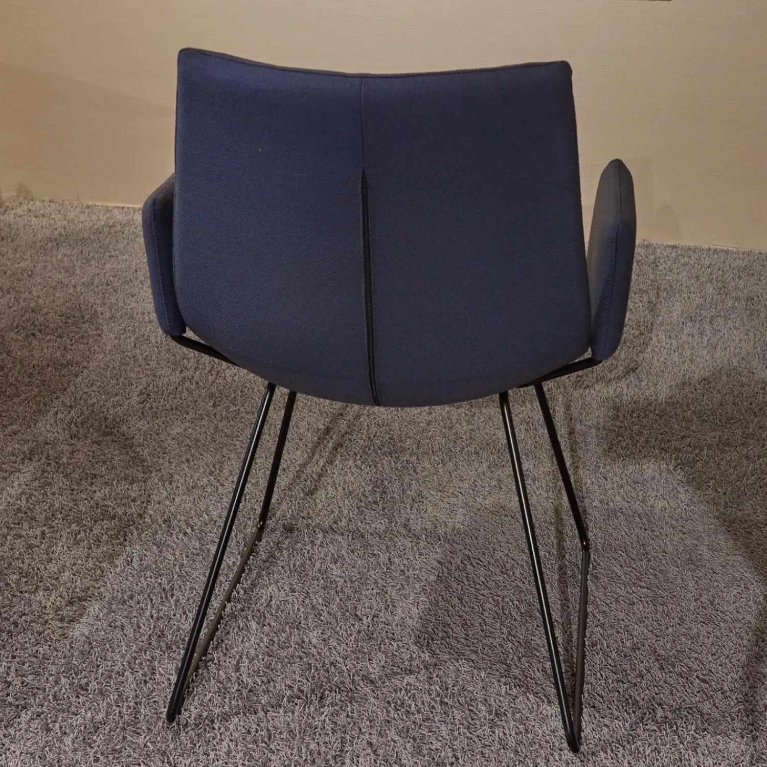 Girsberger Stuhlsets|6er-Set Kufenstuhl Mit Armlehnen Marel Stoff Steelcut Trio 3 Braunblau Gestell Metall Schwarz