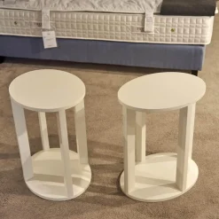 Treca Interiors Nachttische|2er-Set Nachttisch Daphne Oval Lack Matt Weiß