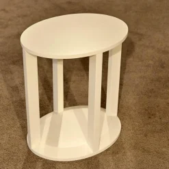 Treca Interiors Nachttische|2er-Set Nachttisch Daphne Oval Lack Matt Weiß