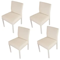 Manutti Gartenstühle|4er-Set Outdoorstühle Liner Kunstleder Weiß