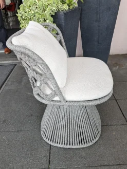 B&B Italia Gartenstühle|6er-Set Outdoorstuhl Flair Stoff Lola Weiß