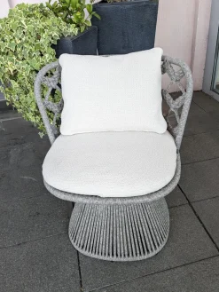 B&B Italia Gartenstühle|6er-Set Outdoorstuhl Flair Stoff Lola Weiß