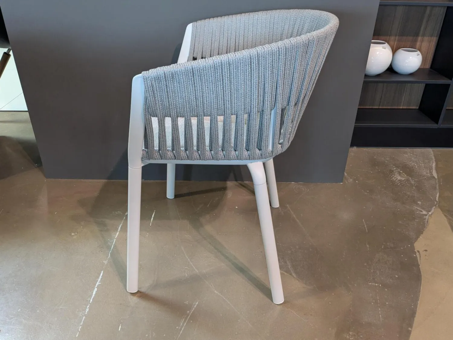 Fast Gartenstühle|4er-Set Outdoorstuhl Ria Schnur Powder Grey Aluminium Pulverbeschichtet