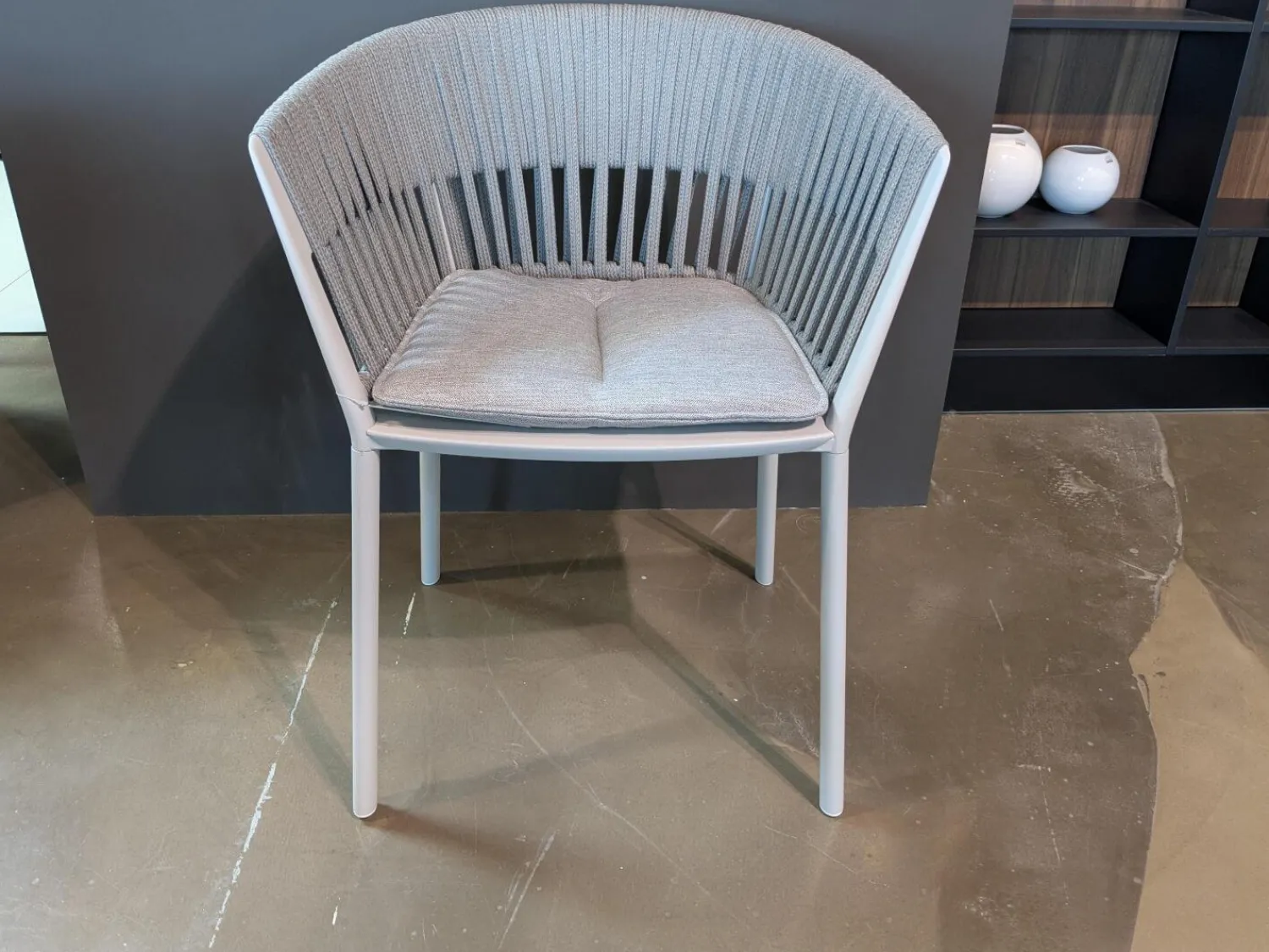 Fast Gartenstühle|4er-Set Outdoorstuhl Ria Schnur Powder Grey Aluminium Pulverbeschichtet