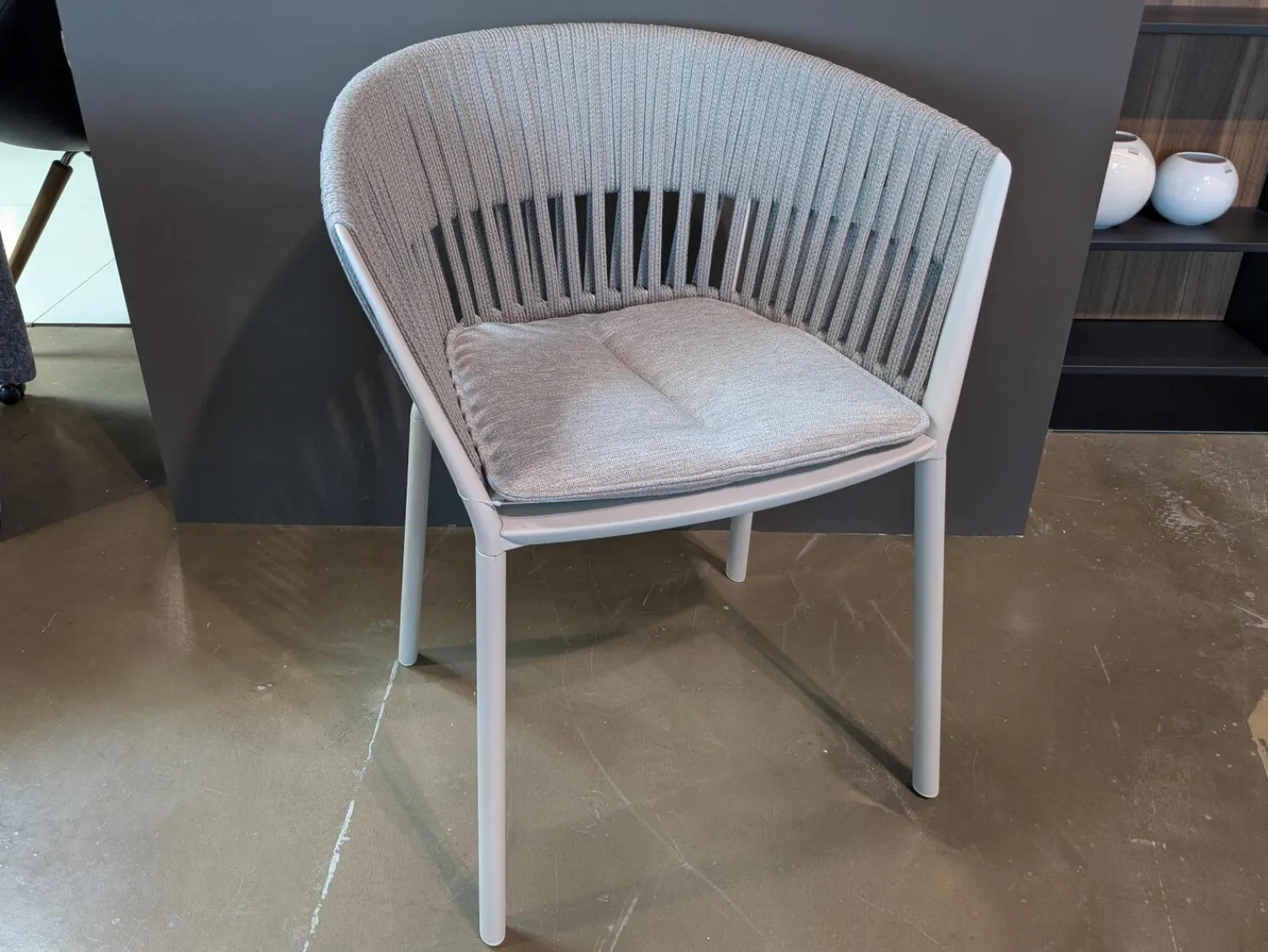 Fast Gartenstühle|4er-Set Outdoorstuhl Ria Schnur Powder Grey Aluminium Pulverbeschichtet