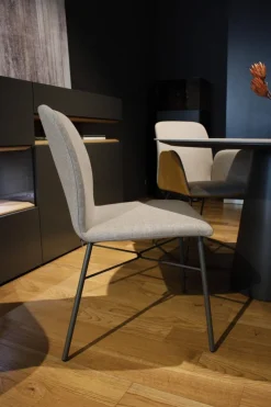 Hülsta Stuhlsets|4er-Set S1000 Stoff 4702 Graubeige Leder 4104 Senf