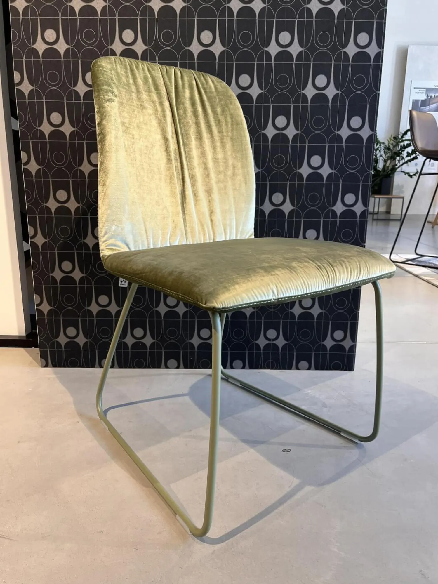 Hülsta Stuhlsets|4er-Set S1000 Stoff M273 Velours Glänzend Olivgrün RAL6013 Reed Green