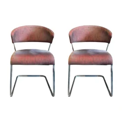 Hülsta Stuhlsets|2er-Set S500 Stuhl 4601 Rotgrau Füße Chrom