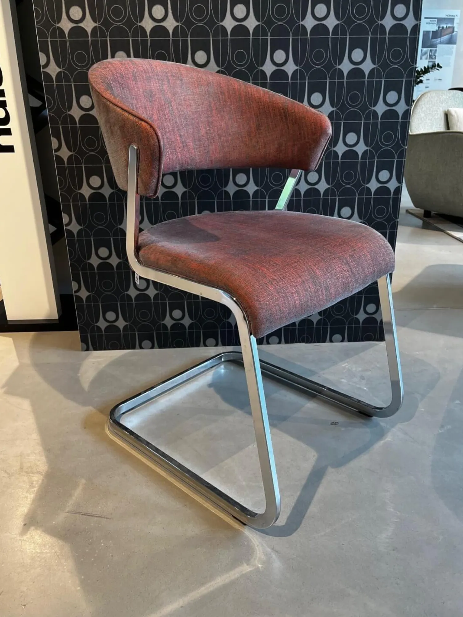 Hülsta Stuhlsets|2er-Set S500 Stuhl 4601 Rotgrau Füße Chrom