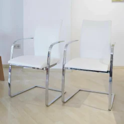 Tonon Stuhlsets|2er-Set Schwingstuhl 967-01 Chrom Glanz F 40 Leder No1 Nuvola 117