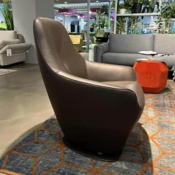 Leolux Stuhlsets|2er-Set Sessel Cantate Leder Raffino 210 Mustang Fuß Stahl Epoxy E2200 Nuit