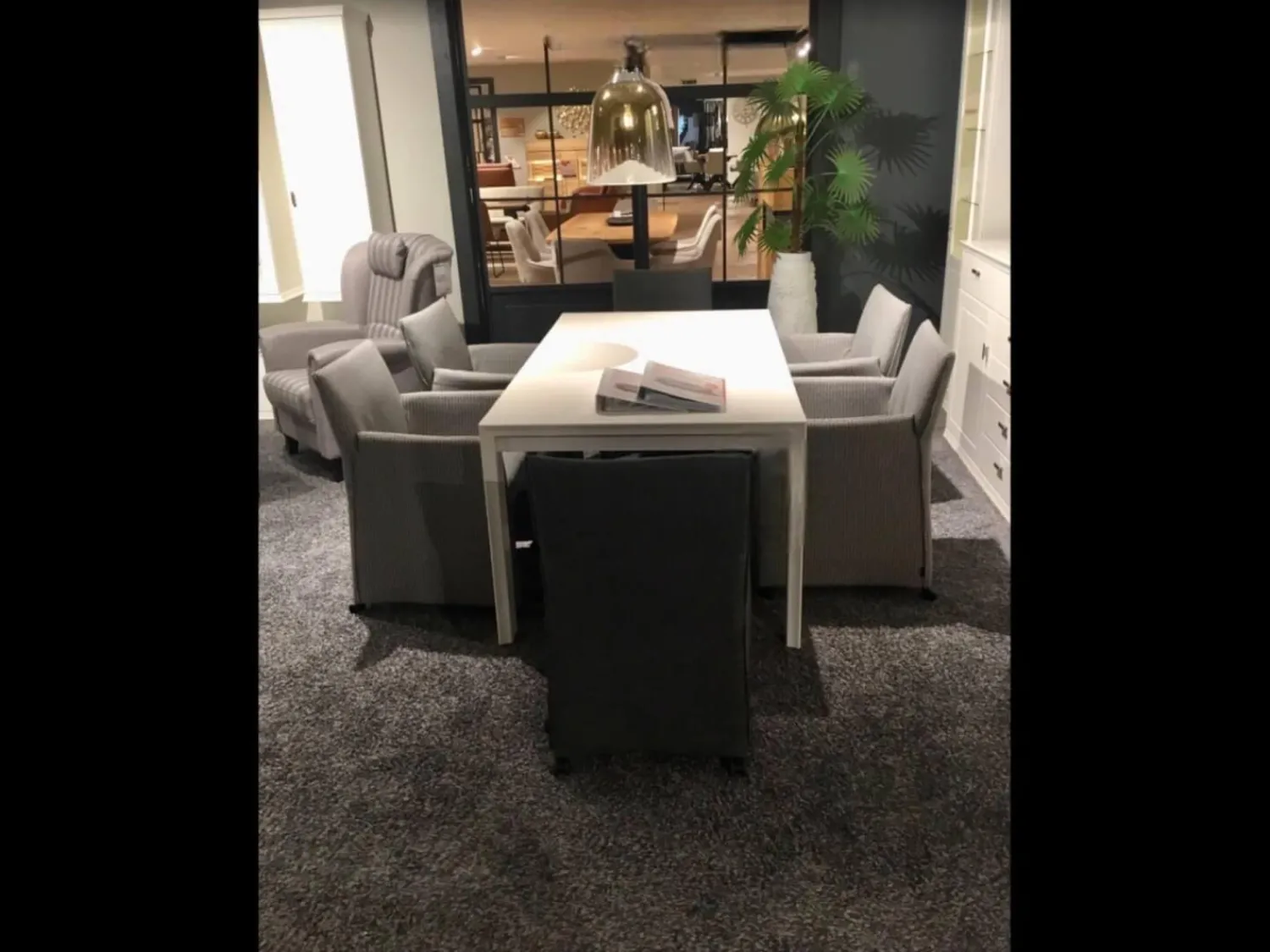 Musterring Stuhlsets|6er-Set Sessel MR Picara 317 Stoff Yves Silber Und Stoff Mango Grey Grau Fuß Kunststoffrollen Schwarz