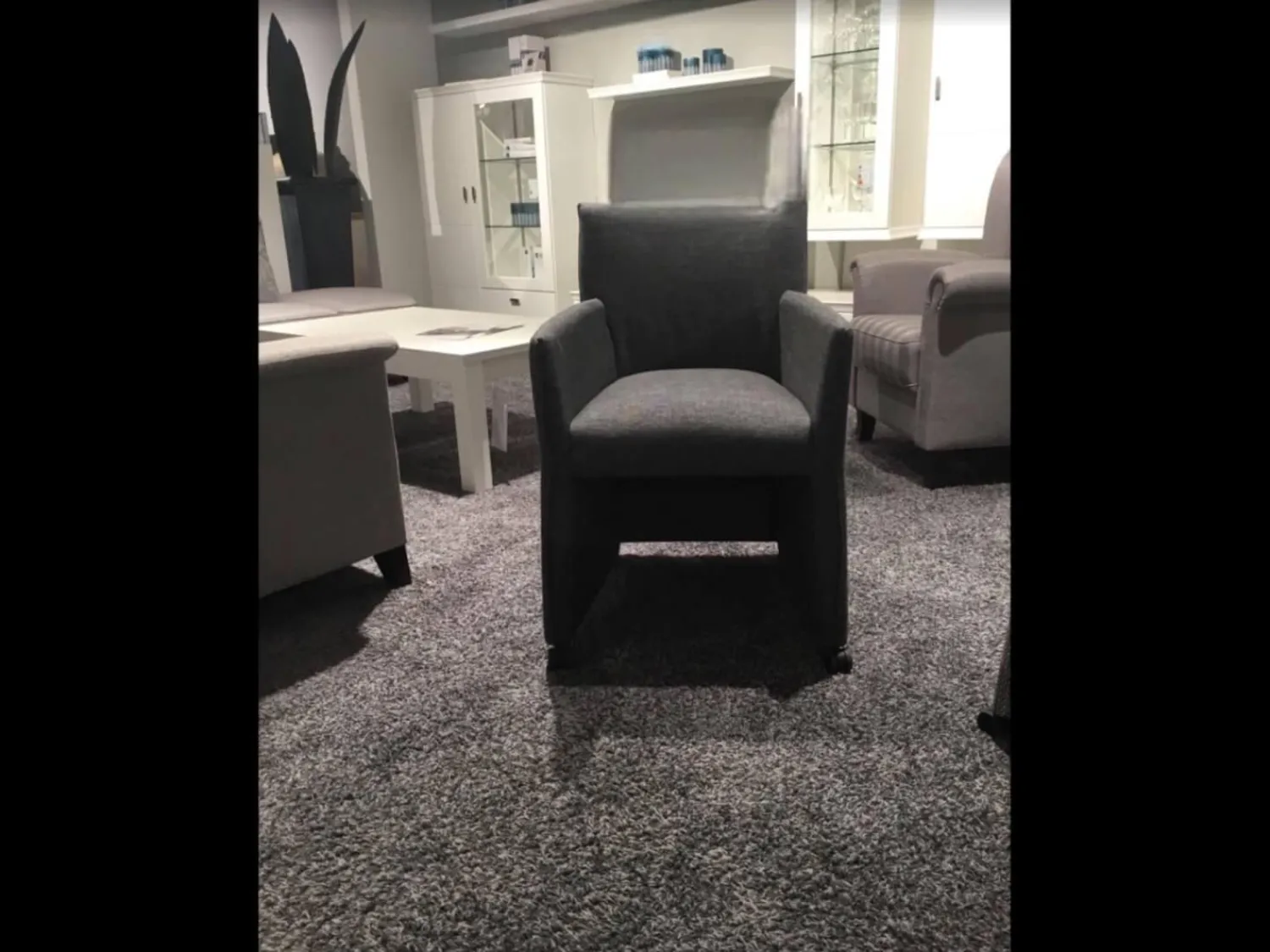 Musterring Stuhlsets|6er-Set Sessel MR Picara 317 Stoff Yves Silber Und Stoff Mango Grey Grau Fuß Kunststoffrollen Schwarz