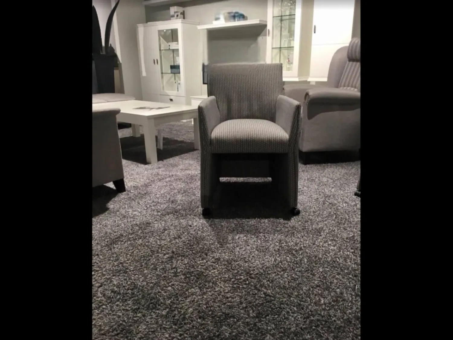 Musterring Stuhlsets|6er-Set Sessel MR Picara 317 Stoff Yves Silber Und Stoff Mango Grey Grau Fuß Kunststoffrollen Schwarz