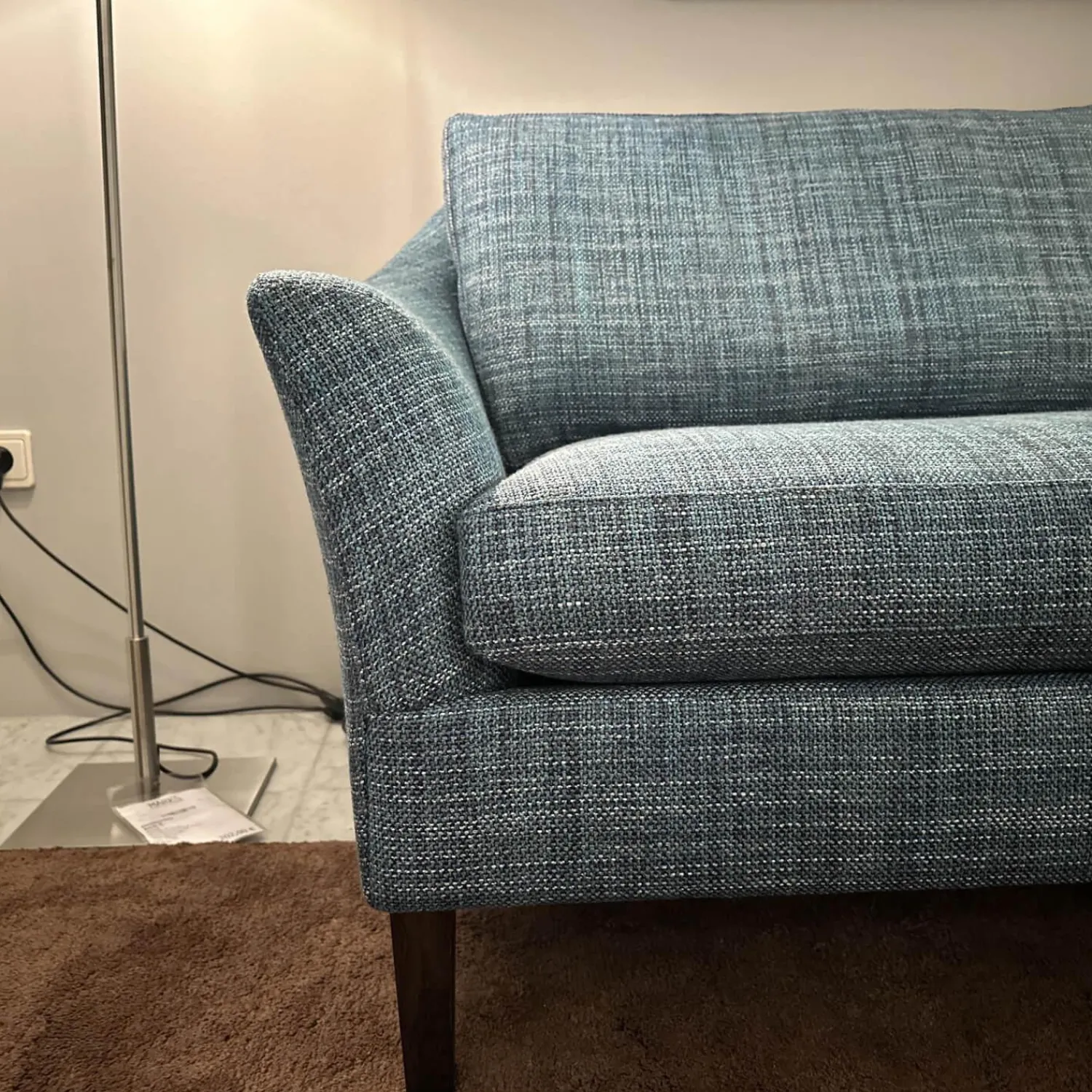 Bielefelder Werkstätten Polstergruppen|2er-Set Sofa Saloni BW135 Stoff Taylor BW1771 252 Blau Füße Wengefarbig Gebeizt Inklusive Nackenkissen