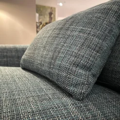 Bielefelder Werkstätten Polstergruppen|2er-Set Sofa Saloni BW135 Stoff Taylor BW1771 252 Blau Füße Wengefarbig Gebeizt Inklusive Nackenkissen