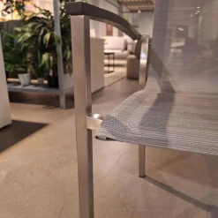 Stern Gartenstühle|Stuhlsets|8er-Set Stapelsessel Evoee Bezug Textilen Silber Gestell Edelstahl Armlehnen Aluminium Anthrazit