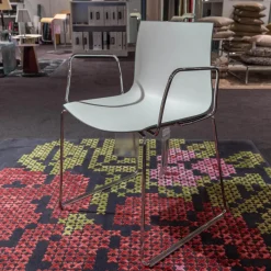 Arper Stuhlsets|2er-Set Stühle Catifa 46 Kufengestell Polyprophylen Zweifarbig PO00217 Minz/Weiß Stahl CRO Verchromt