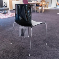 Arper Stuhlsets|2er-Set Stühle Catifa 46 Schwarz Vierfussgestell Chrom mit Schale Zweifarbig PO00209 Schwarz/Weiß