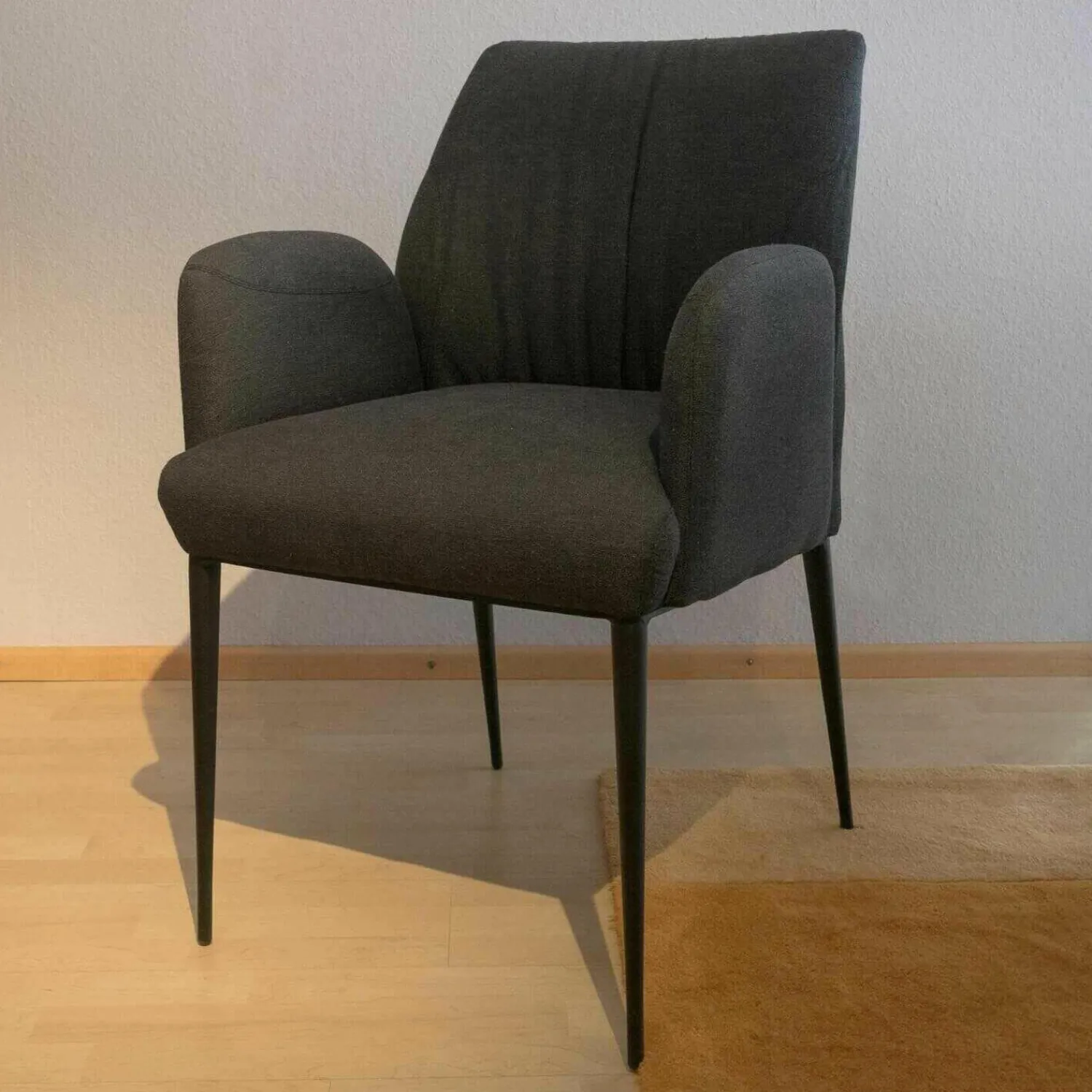 Mobitec Stuhlsets|6er-Set Stühle Enora Stoff Bogota Black Gestell Metall Black