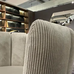 KFF Stuhlsets|6er-Set Stühle Gaia Lehne Stoff Lisboa Weiß Sitzfläche Leder Grau Creme Rundrohr Schwarz