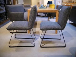 Bielefelder Werkstätten Stuhlsets|2er-Set Stühle Heaven Dining Stoff Mara Graphit Grau Gestell Metallkufe Schwarz Ohne Armlehne