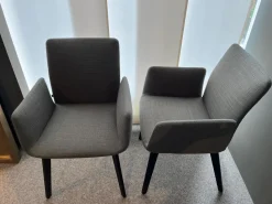 COR Stuhlsets|2er-Set Stühle Jalis Stoff 7145 Taupe Grau Gestell Massivholz Schwarz Geölt